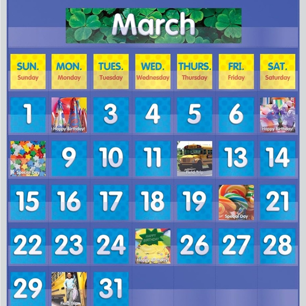 Teacher's Friend Monthly Calendar Pocket Chart - BRAND NEW